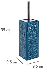 Pojemnik na szczotkę CORDOBA DARK BLUE + szczotka WC, WENKO