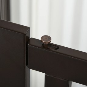 PawHut Barierka ochronna dla psów, Regulowana i Składana, z MDF, Ciemnobrązowa, 155 x 1,5 x 76 cm