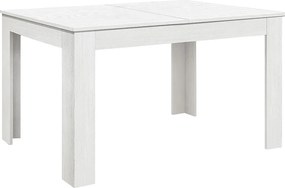 Drewniany stół z białym wykończeniem i białą podstawą, rozkładany 120×80-170×80 - LIPARI