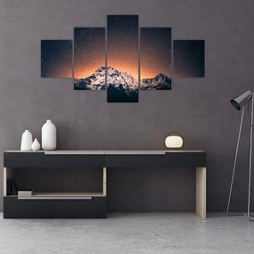 Obraz gwiaździstego nieba z górami (125x70 cm)