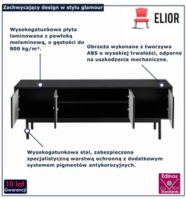 Czarna stylowa szafka RTV T7-Z65