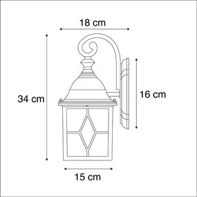 Zewnetrzna Inteligentna romantyczna zewnętrzna lampa ścienna brązowa z Wifi A60 - Londyn Rustykalny / Vintage Oswietlenie zewnetrzne