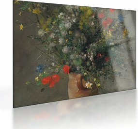 Obraz na szkle - Auguste Renoir,  Flowers in a Vase, reprodukcje (70x50 cm)