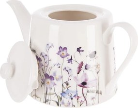 Biało-fioletowy porcelanowy dzbanek do herbaty 1 l Louka – Orion