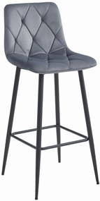PROMOCJA Ciemnoszare krzesło barowe NADO VELVET z czarnymi nogami II jakość