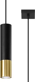 Czarno-złota lampa wisząca tuba G9-P85