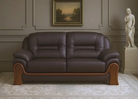 Skórzana kanapa 2-osobowa Palladio, wykonana ze skóry naturalnej, dostępne kolory brązowy, czarny, kremowy. Wygodna sofa do biura. Klasyczny stylowy design.
