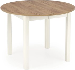Rozkładany stół z okrągłym blatem Ringo dąb craft / biały
