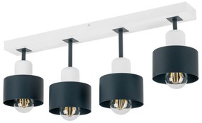 Antracytowo-biała lampa sufitowa, czteropunktowy spot DAN60x7WE z drew