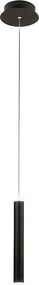Pojedyncza czarna lampa wisząca Prado firmy Fabas Luce - ściemnialna dioda LED 6,5 W, nowoczesny design