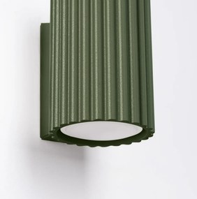 Kinkiet KARBON 20 zielony oliwkowy ryflowany SOLLUX  LIGHTING