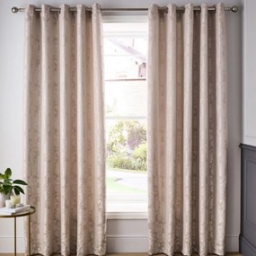 Beżowe adamaszkowe zasłony zestaw 2 szt. 229x229 cm Damask Jacquard – Catherine Lansfield