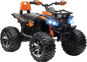 HOMCOM 12V Pojazd dla Dzieci z funkcją jazdy do przodu, do tyłu, odtwarzaczem MP3, światłem LED, 3-8 km/h, 3-5 lat, Pomarańczowy