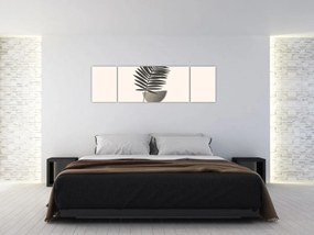 Obraz - Abstrakcja z liściem palmy (170x50 cm)