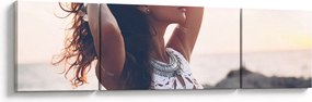 Obraz kobiety na plaży (170x50 cm)