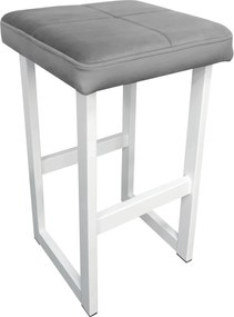 Hoker ALEX krzesło barowe tkanina Welur podstawa metalowa : Kolor Stelaża - Biały, Kolor tkaniny - VELVET - MG17, Wysokość - 60 cm