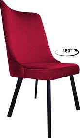 Krzesło Victor tkanina Welur noga metalowa : Kolor nogi - Czarna profil, Kolor tkaniny - VELVET - MG31, Typ siedziska - Siedzisko obrotowe 360°