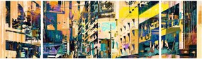 Obraz malowanej abstrakcji (170x50 cm)