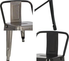 Metalowy hoker barowy Paris 75 short back