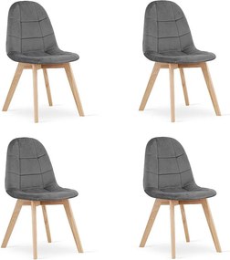 Krzesło Valora NUUC, ciemnoszare, aksamitne, ergonomiczne, x4