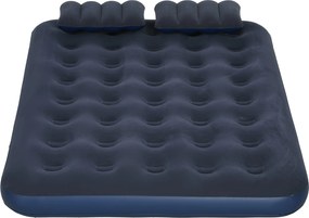 Outsunny Materac powietrzny dla 2 osób, z pompką ręczną, miękki i wytrzymały, 203x152x22cm, Niebieski