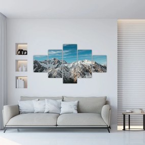 Obraz ośnieżonych szczytów, Fiordland (125x70 cm)