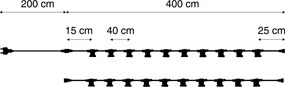 Czarne lampki sznurkowe z możliwością łączenia z wtyczką 10m 20-punktowe IP44 - Lubber