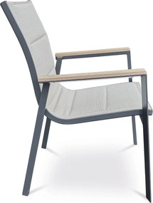 Autronic Krzesło ogrodowe, aluminium, tkanina, beżowy, A ZC-S1110 BK