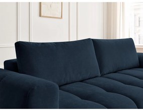Ciemnoniebieska rozkładana/ze schowkiem sofa 251 cm Fuji – Bobochic Paris