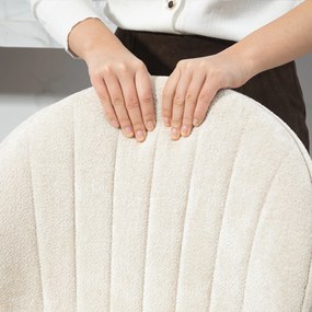 HOMCOM Zestaw 2 Barowych Hokerów w Muszelce, Oparcie, Regulowana Wysokość i Podnóżek, Stalowa Konstrukcja, Beżowy