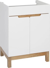 Biały Zestaw Mebli Łazienkowych  60cm Szafka z Umywalką Słupek na Mopa Półsłupek Spek