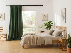 Zasłona OXFORD LIGHT 140x270 cm, ciemnozielona Zawieszanie: Taśma z wiązaniami