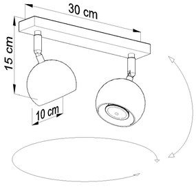 Regulowany plafon LED E809-Oculars - czarny