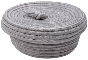 Koszyk pleciony z pokrywką Pojemnik z pokrywką szary VESSILO 010x020 inny