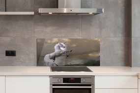 Panel Szklany Jednorożec na tle Górskich Szczytów