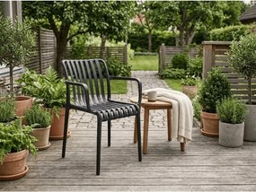 Plastikowe krzesło TREGO z podłokietnikami, antracytowe