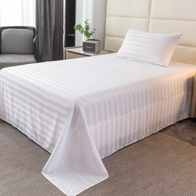 PrzytulneMieszkanie.pl Hotelowe prześcieradło z mikrofibry 140x240 cm i poszewka na poduszkę 50x70 cm JASMINE, białe Typ zapięcia: Zakładka