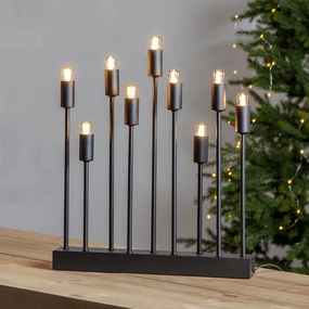 Czarny świecznik świąteczny na żarówki