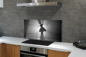 Panel szklany do Kuchni Portret Baletnicy na Szarym Tle