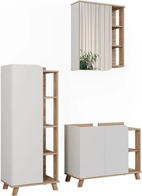 Zestaw mebli łazienkowych sonoma/biały 80x35x65 karen