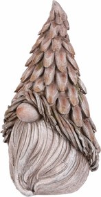 Dekoracja ogrodowa głowa krasnala, szary, 24 x 21 x 43 cm