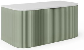 Szafka pod umywalkę wisząca ryflowana - Zielony mat - 100 cm - LOMERI