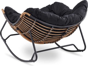 Fotel Bujany Ogrodowy ELTON na Płozach Czarny Nowoczesny