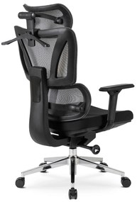 Fotel Biurowy Ergonomiczny Obrotowy z Podnóżkiem DELSIN Czarny
