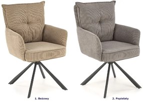 Popielaty fotel obrotowy tapicerowany A1-D70