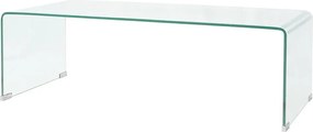 Prostokątny stolik kawowy z przezroczystego hartowanego szkła 98x45x30 cm nowoczesny design bez przechowywania