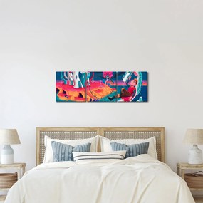 Obraz - Książę i smocza księżniczka (z zegarem) (90x30 cm)
