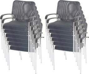 Krzesło dla gości Tucson (zestaw 12 sztuk),  siedzisko szare, oparcie szare