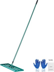 Grabie do Wyrównywania Trawnika Narzędzie Ogrodowe 91.4 cm x 25.4cm SucceBuy z 198.1cm Przedłużonym Uchwytem Stalowym do Ogrodów