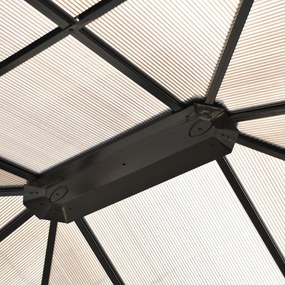 Outsunny Pawilon ogrodowy hardtop 4 2x3 6 m z zasłonami i moskitierą aluminiowa konstrukcja brąz kremowy | Aosom PL